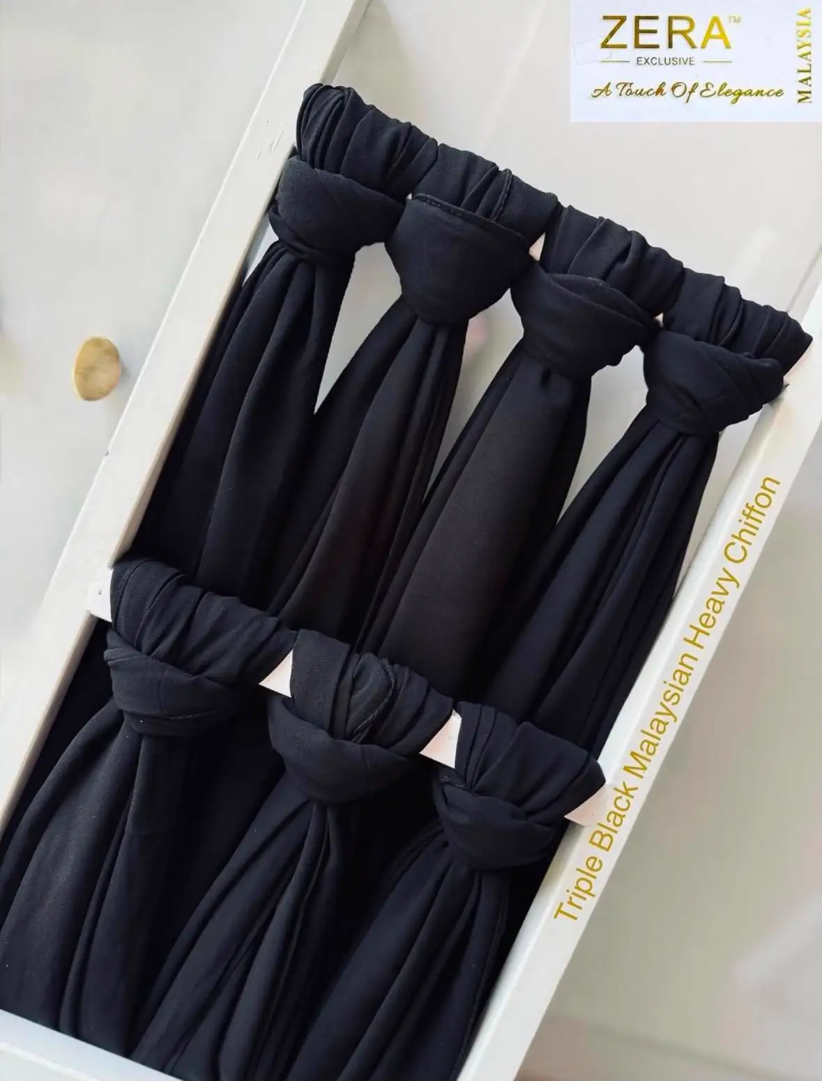  PREMIUM ZERA SOFT TRIPLE JET BLACk CHIFFON thumbnail 3