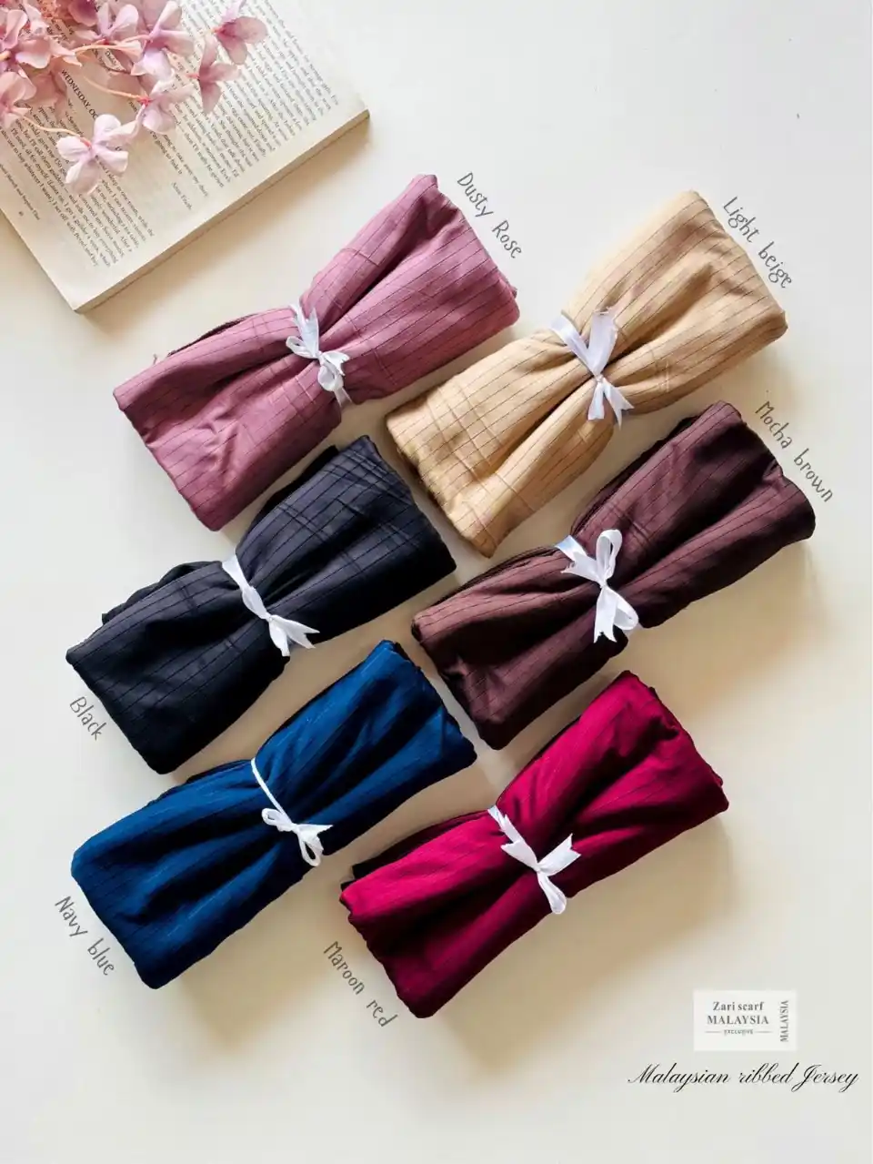 IMPORTED PREMIUM STRIP TURKISH JERSEY HIJAB thumbnail 2