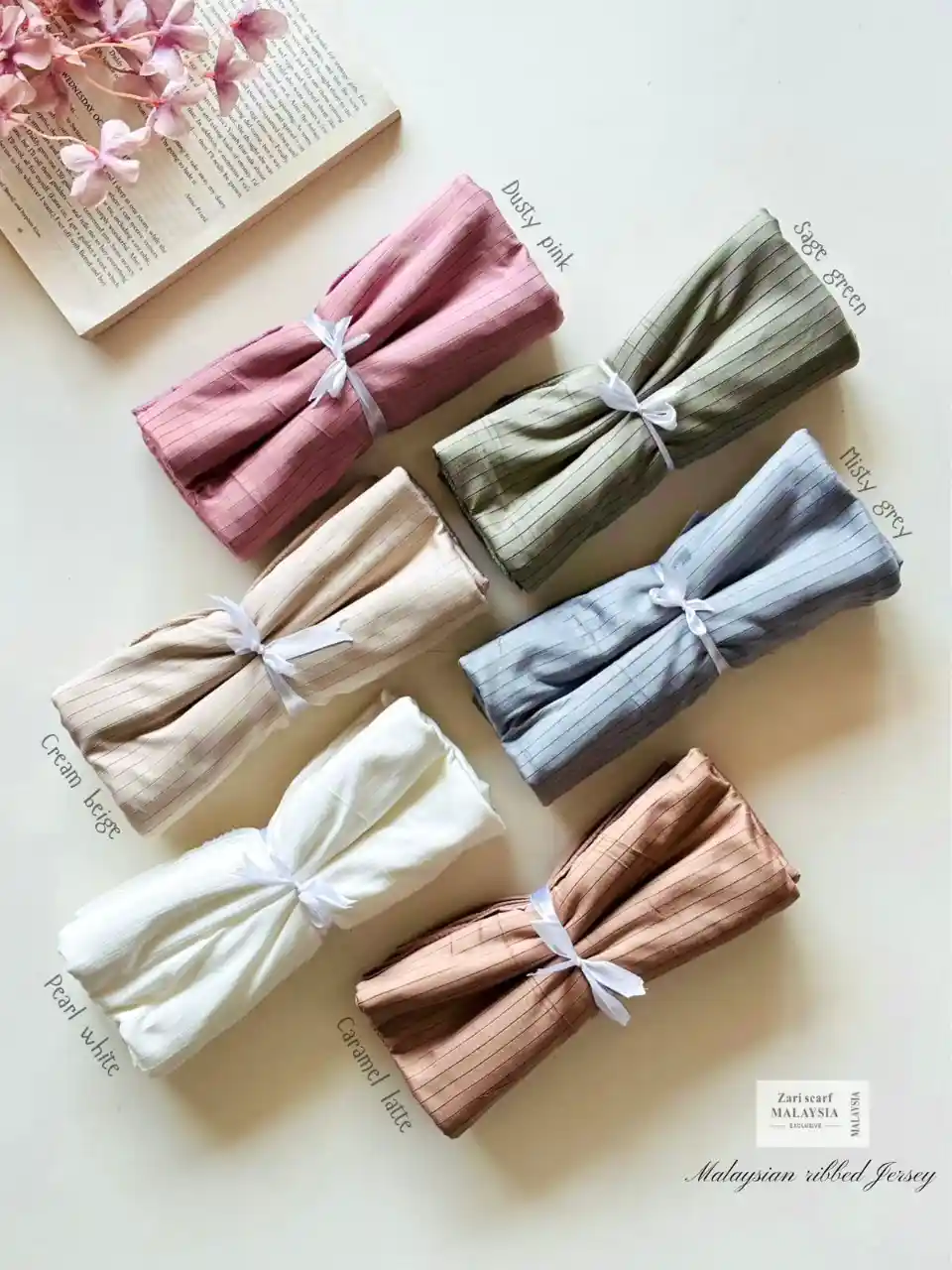 IMPORTED PREMIUM STRIP TURKISH JERSEY HIJAB thumbnail 3