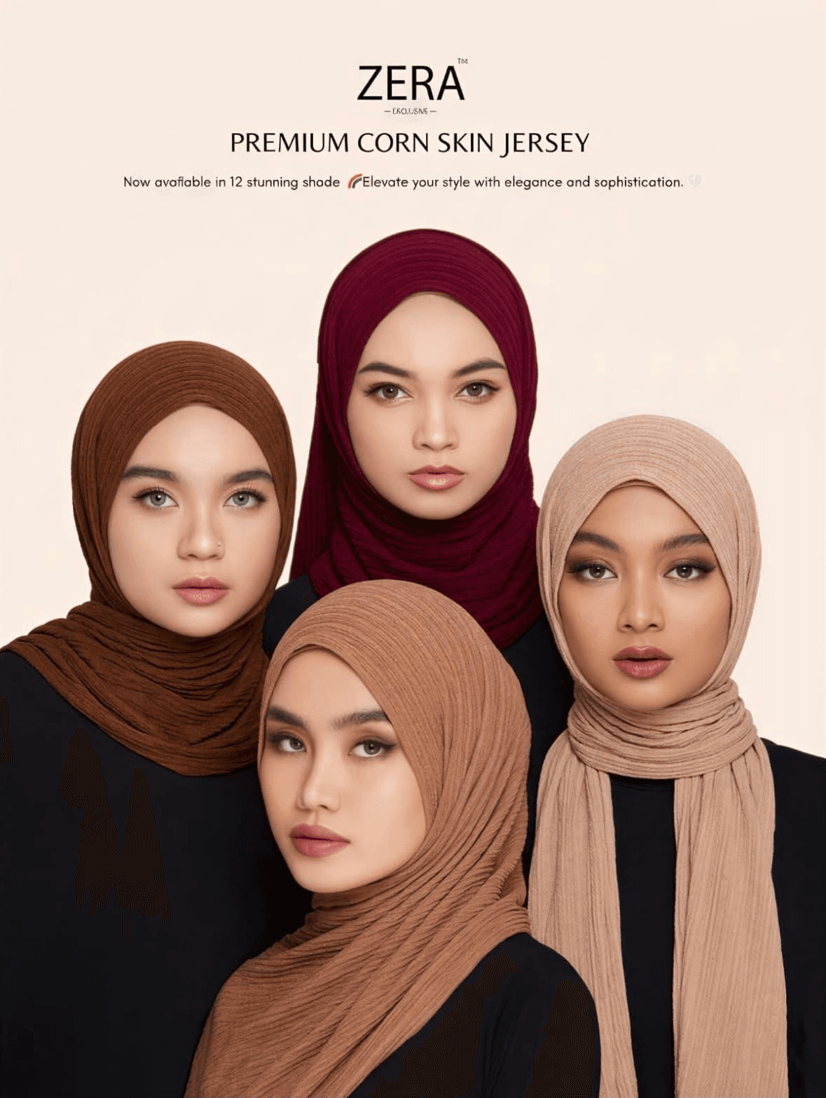 Premium Zera Corn jersey Hijab thumbnail 2