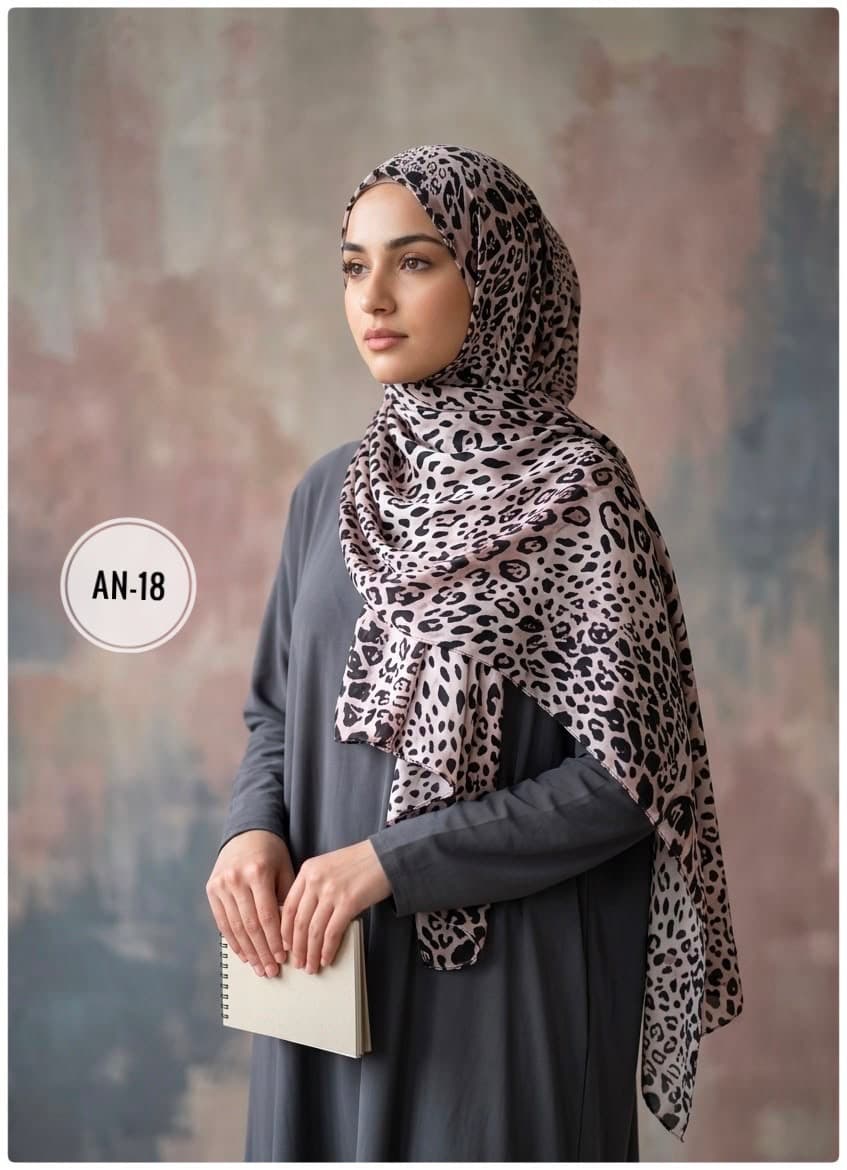 PREMIUM ZERA SOFT  CHIFFON TIGER PRINT HIJAB thumbnail 5