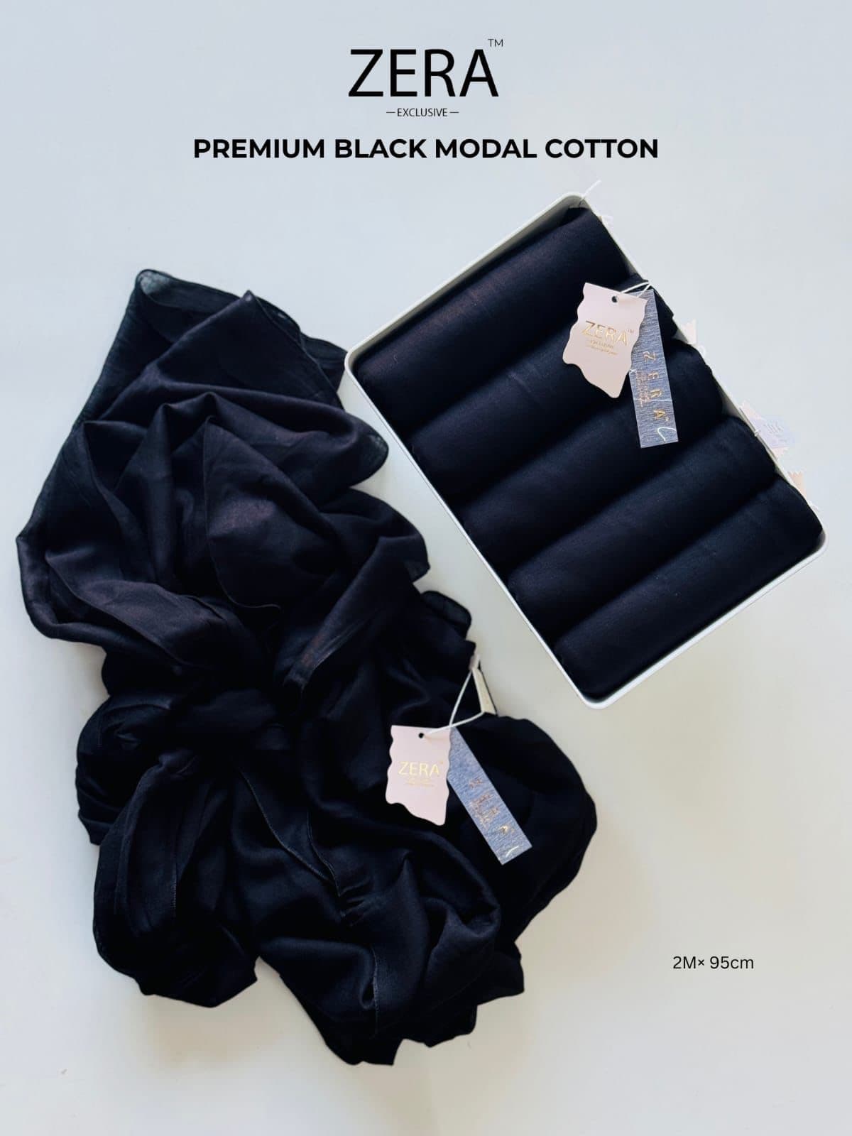 ZERA EXCLUSIVE PREMIUM BLACK MODAL COTTON  thumbnail 2
