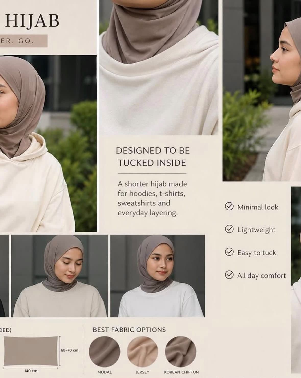 ZERA JERSEY TUCK HIJAB  thumbnail 3