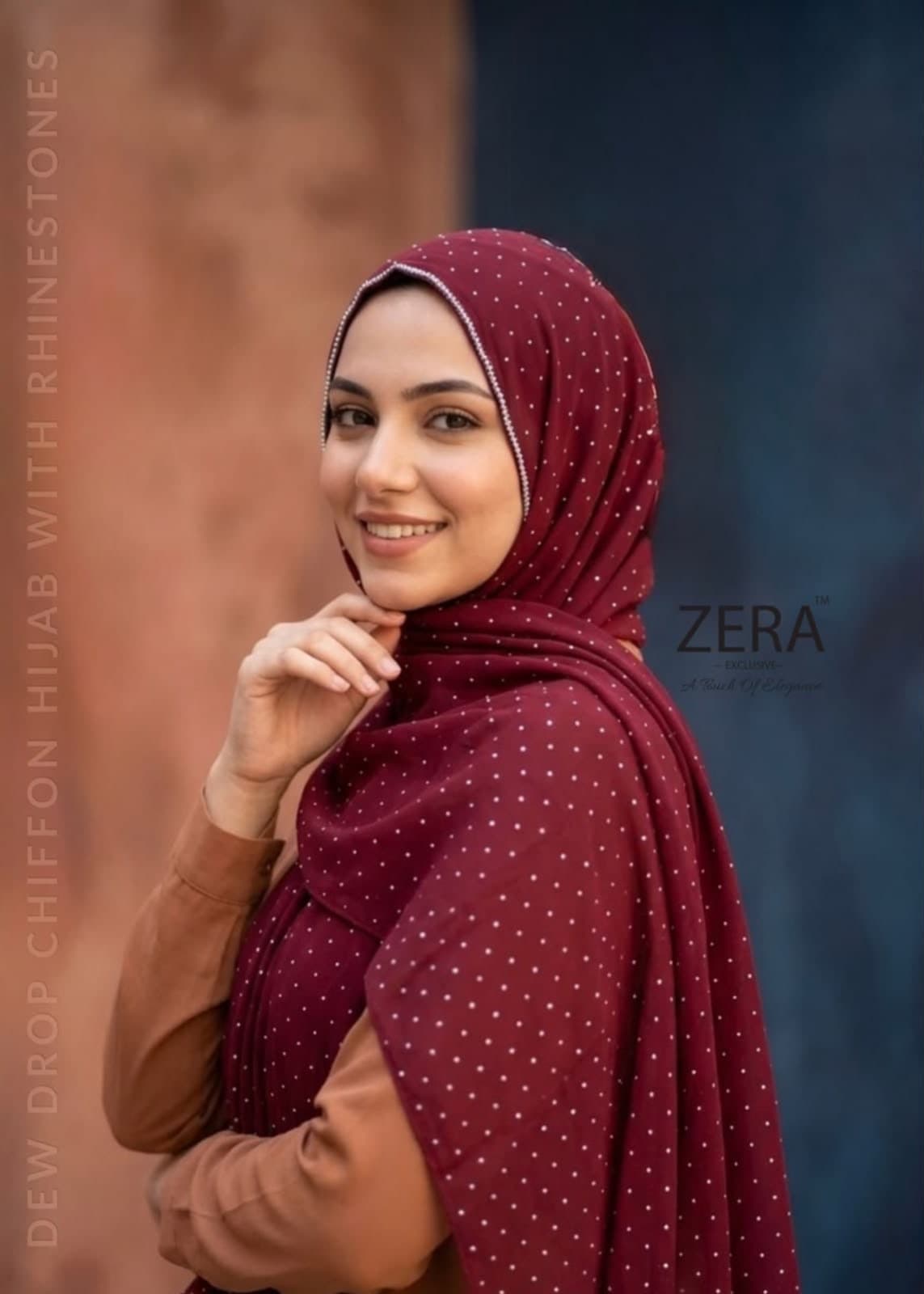 ZERA EXCLUSIVE PREMIUM DEWDROP CHIFFON HIJAB thumbnail 2