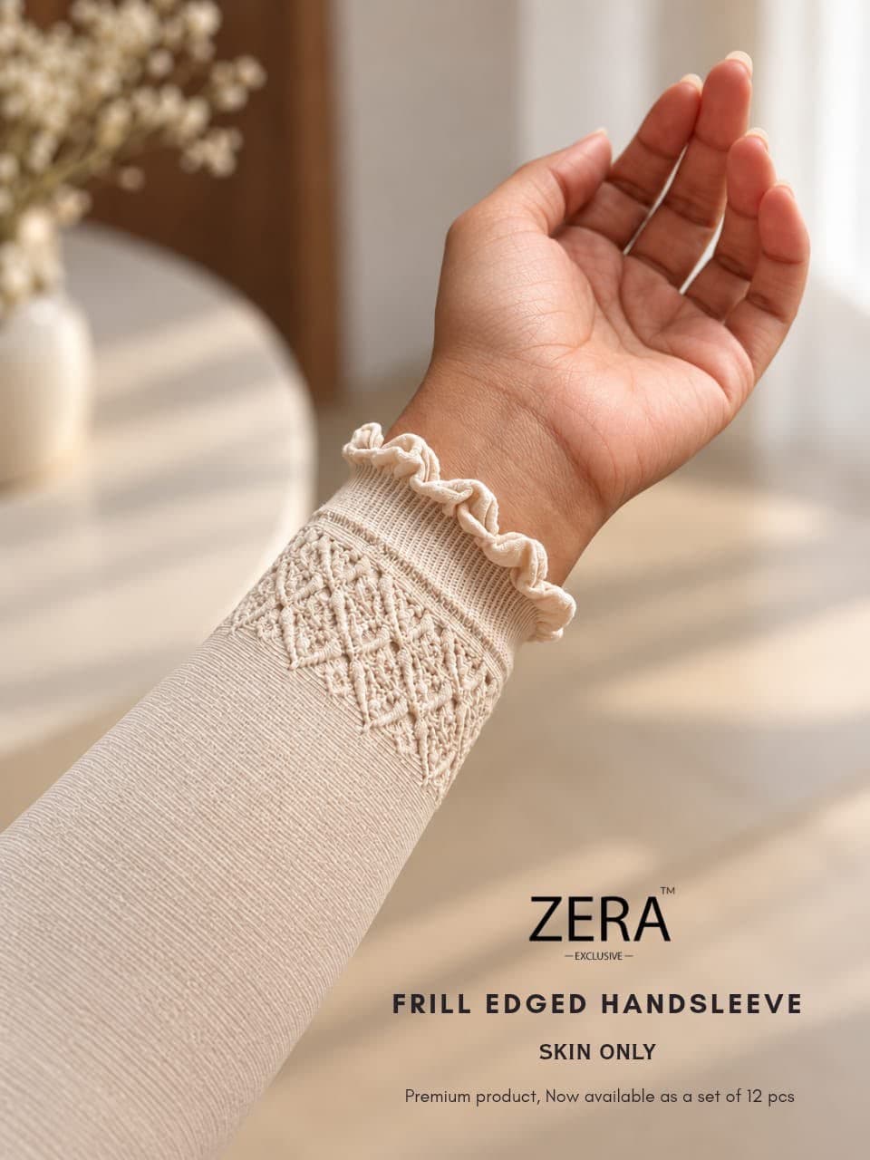 ZERA EXCLUSIVE FRILL  EDGED ARM SLEEVE - COLOURS thumbnail 3