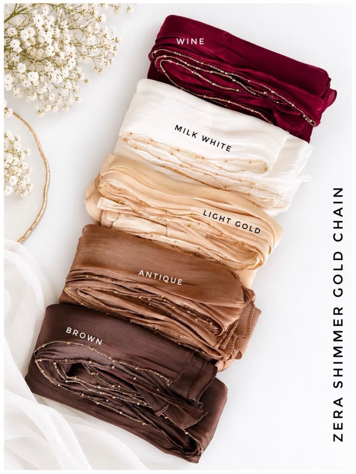 ZERA EXCLUSIVE PREMIUM ORGANZA SHIMMER WITH GOLDEN CHAIN thumbnail 5