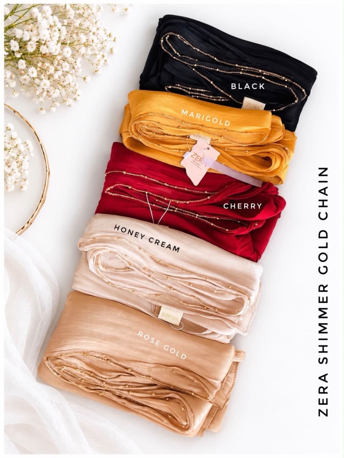 ZERA EXCLUSIVE PREMIUM ORGANZA SHIMMER WITH GOLDEN CHAIN thumbnail 4